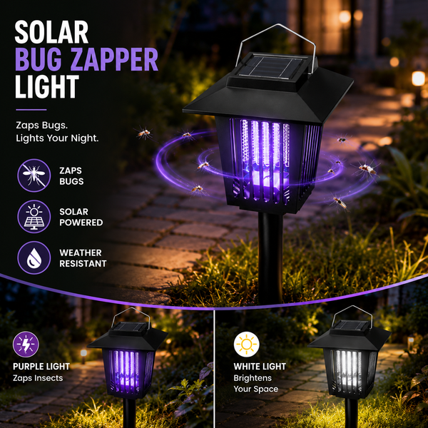 Solar Bug Zapper & Outdoor Garden Light