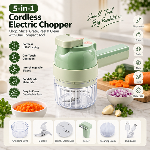5-in-1 Wireless Electric Vegetable Chopper