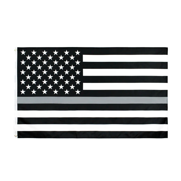3x5 Feet Thin Gray Line United States Flag