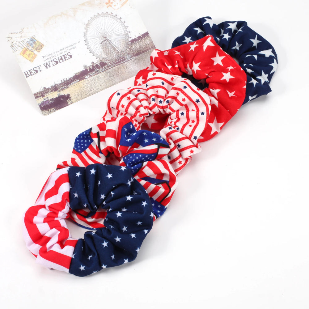 USA Flag Hair Scrunchies