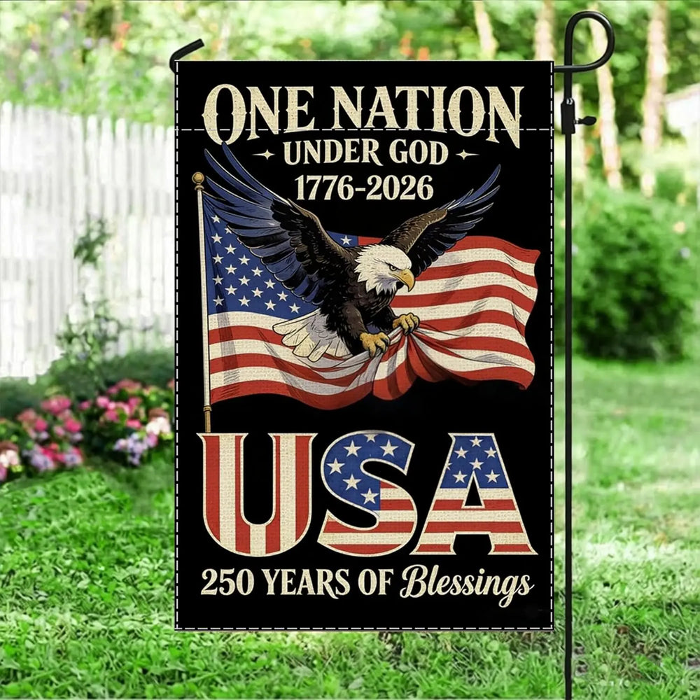 God Bless Bald Eagle Garden Flag