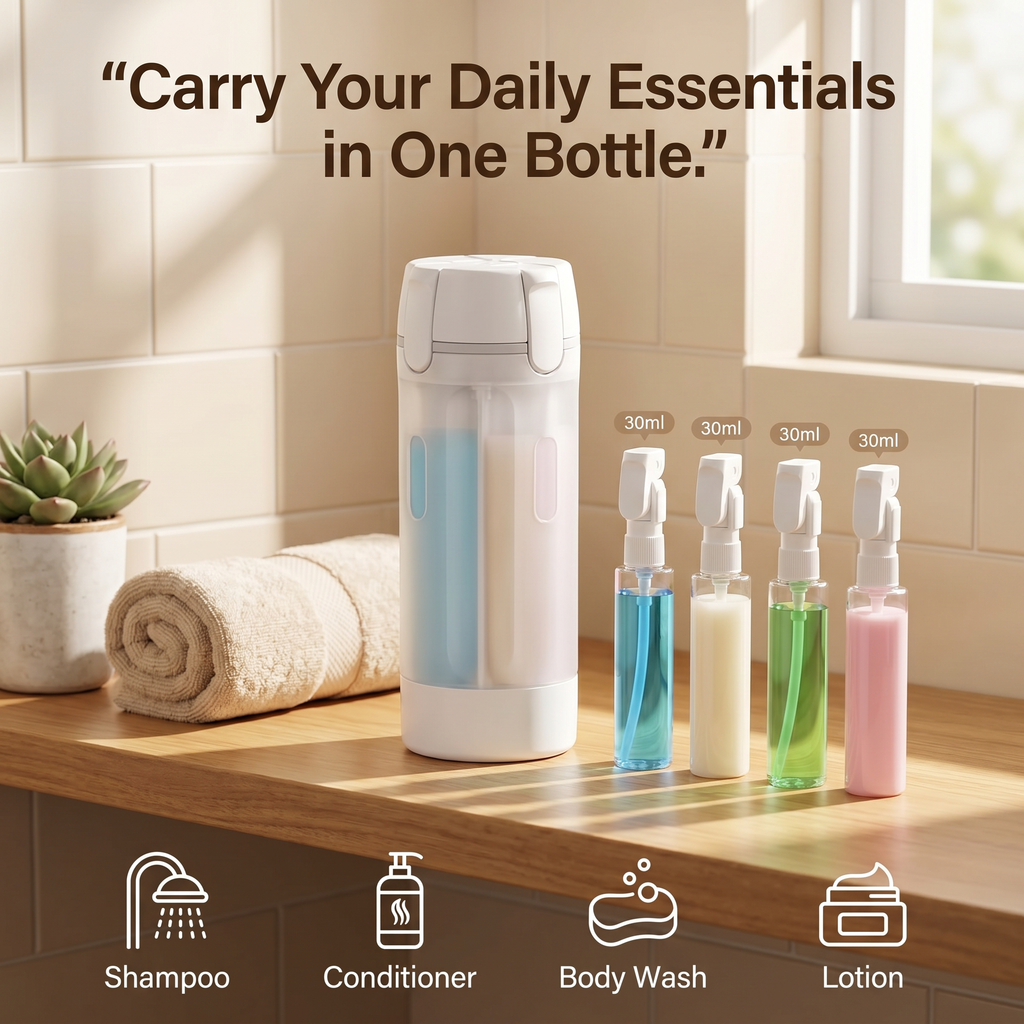 4-in-1 Travel Dispenser Bottle