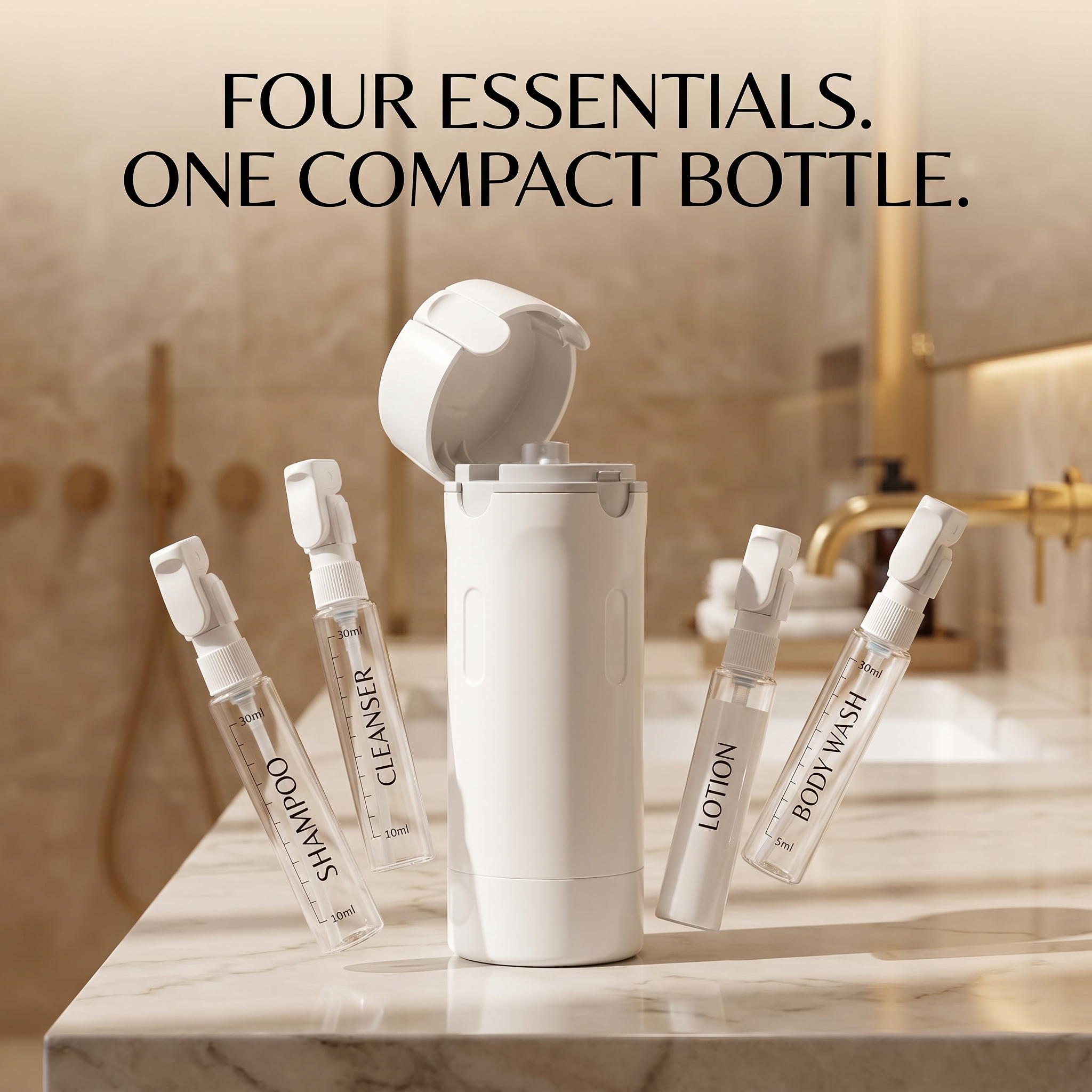 4-in-1 Travel Dispenser Bottle
